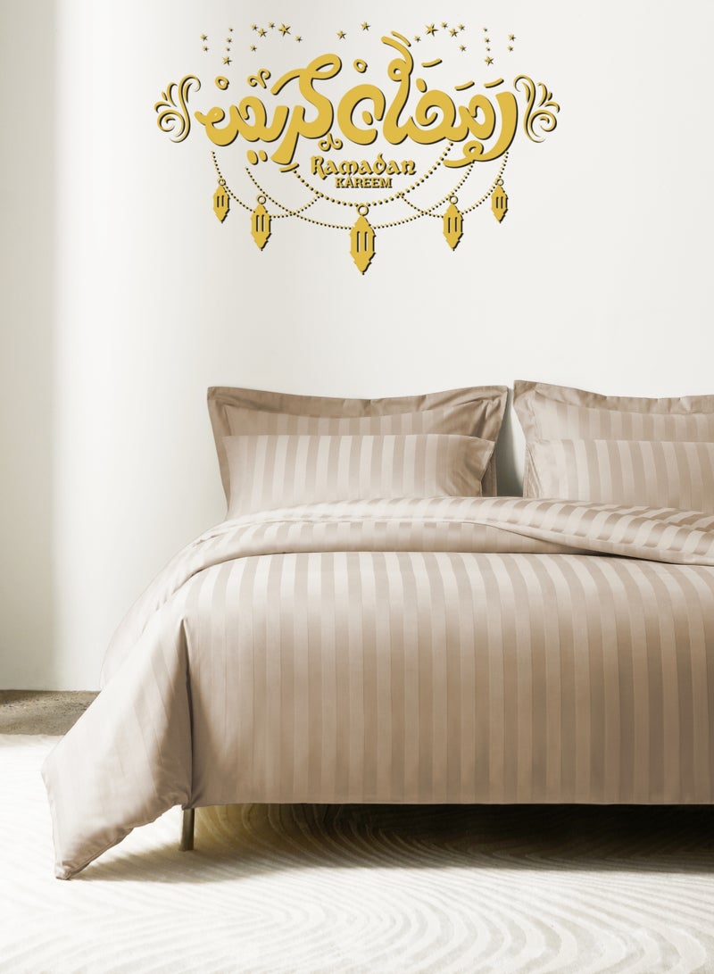 Master Home Textile Cotton Hotel Duvet Cover Sets, Fits 120 cm x 200 cm Size Bed, 4 Pcs Single Size, Hotel Stripe Pattern - Image 1